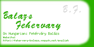 balazs fehervary business card